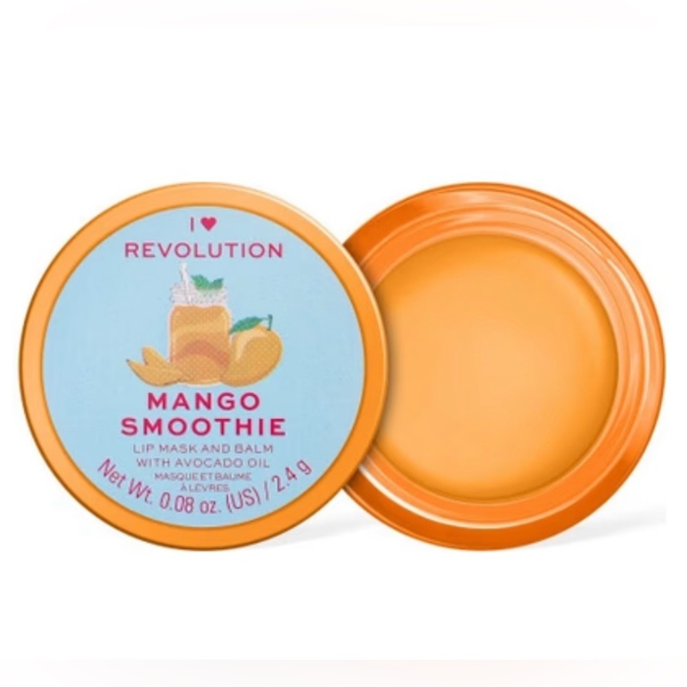 I Heart Revolution Mango Smoothie Lip Mask and Balm‎ with Avocado Oil 2.4g Pot